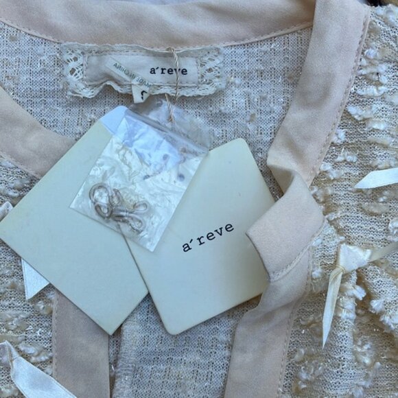 A'Reve summer lightweight  Lace Cardigan with Ribbon Accents small - Picture 9 of 12